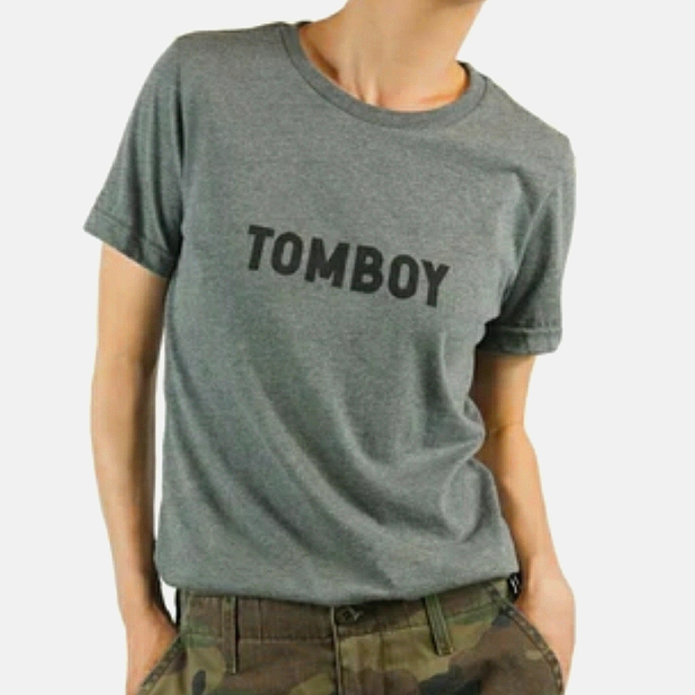 Tomboy Graphic Tee T Shirt Grey